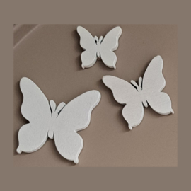 Magneet vlinders wit 3 stuks