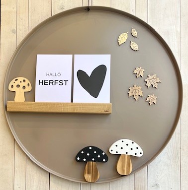Magneetbord dienblad taupe 50 cm