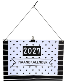 Maandkalender 2027 zwart wit– Duurzaam, stijlvol en herbruikbaar