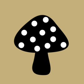 Vierkante wenskaart Paddenstoel van natuurkarton – 9,8 x 9,8 cm