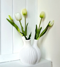 Tulpenvaas wit 21 cm
