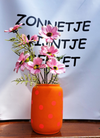 Vaas oranje roze20cm hoog