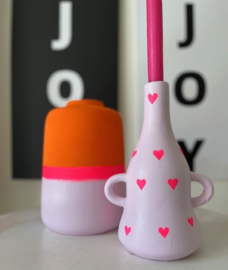 Kandelaar roze hartjes