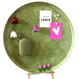 Groot rond groen magneetbord – Ø 60 cm – IJzer
