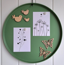 Magneetbord dienblad groen 35cm