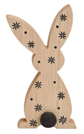 Paashaas hout/zwart 19cm