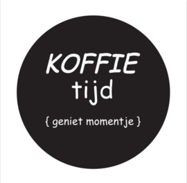 Muurcirkel wooncirkel 'Koffie tijd - geniet momentje'