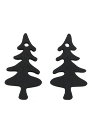 Magneet kerstboom zwart 7 cm