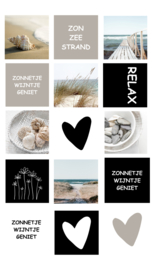 Tuinposter wit Zonnetje  30 x 30cm