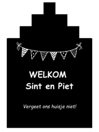 Huisje Sinterklaas zwart wit – sfeervolle decoratie voor Sinterklaas