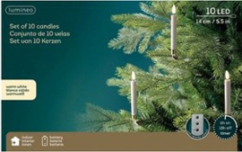 Led kerstboomkaars knijper wit/warm wit d1,5 h14cm 10st