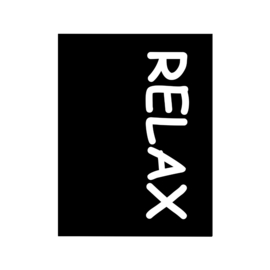 Tuinposter zwart wit RELAX 60 x 80cm