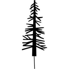 Dennenboom metaal zwart 51cm