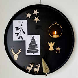 Magneetbord dienblad zwart 59,5 cm