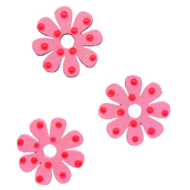 Magneet bloemen roze 3 stuks