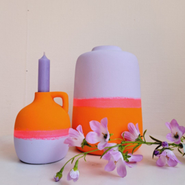 Kruik lila/oranje/roze 12cm