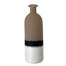 Wandvaas beige zwart wit 20,5cm