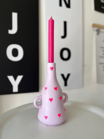 Kandelaar roze hartjes