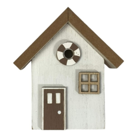 Strandhuis hout wit 10cm