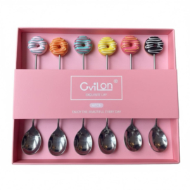 Koffielepels rvs donuts - set van 6