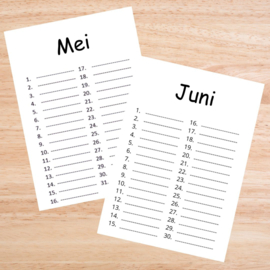 Verjaardagskalender zwart