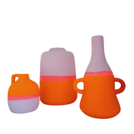 Vaas lila/oranje/roze 22cm hoog