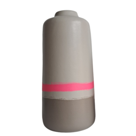 Vaas beige/roze 28cm hoog