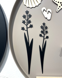 Bloemen metaal zwart 2 stuks