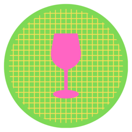 Magneet cirkel Wijnglas roze