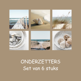 Onderzetters 6 stuks strand