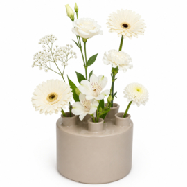 Tuitvaas Taupe met 6 Openingen – Ø12 x H10,5 cm