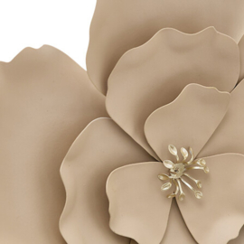Wanddecoratie Bloem Taupe – Metalen Muurdecoratie Ø29 cm - PRE ORDER