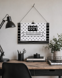Maandkalender 2027 zwart wit– Duurzaam, stijlvol en herbruikbaar
