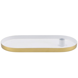 Kandelaar wit goud 12cm