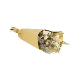 Droogbloemen veldboeket mat wit