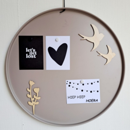 Magneetbord dienblad taupe 50 cm NIEUWE VOORRAAD in juli