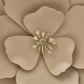 Wanddecoratie Bloem Taupe – Metalen Muurdecoratie Ø29 cm - PRE ORDER