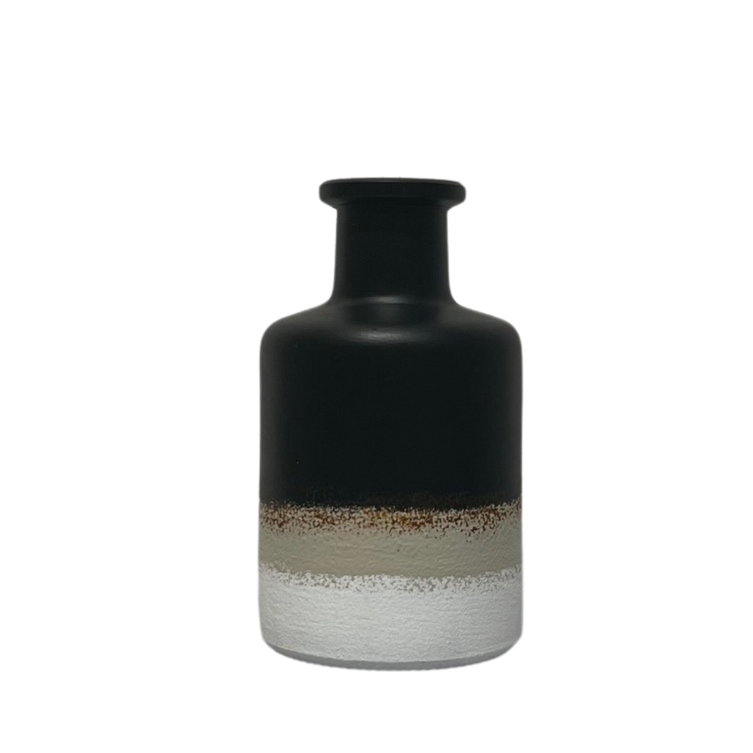 Vaasje zwart beige bruin
