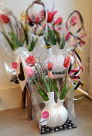 Tulpenvaas wit 21 cm