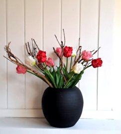 Kunstboeket met Realistische Tulpen roze – 30 cm