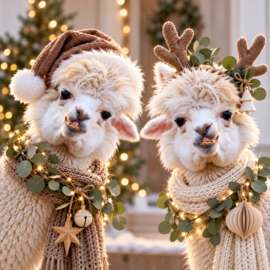 Alpaka-Keramikfliese Weihnachten