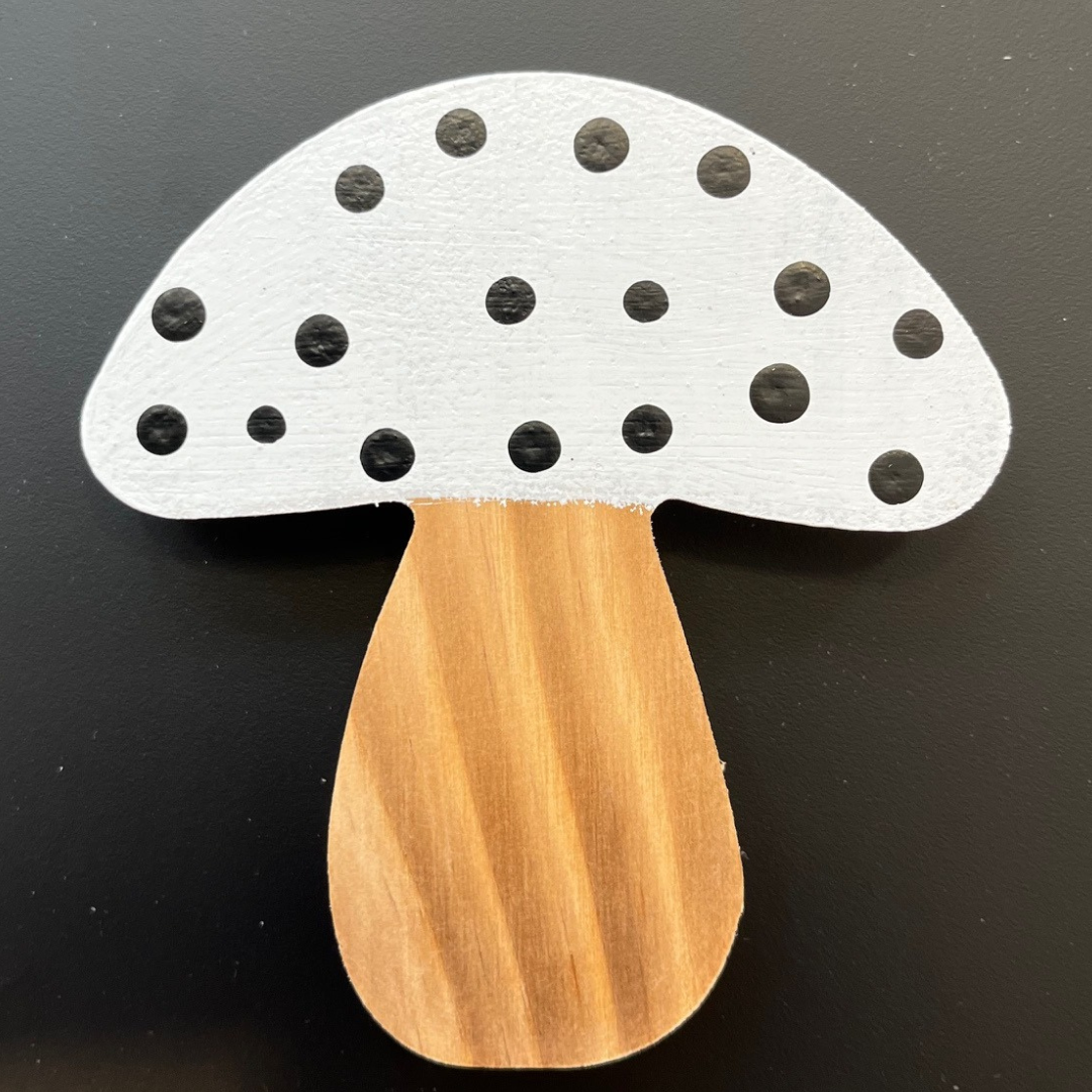 Magneet paddenstoel wit 10cm
