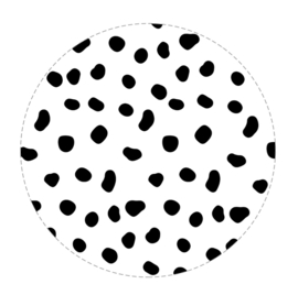Muurcirkel wooncirkel wit zwart stippen