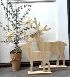 Houten hert 32 cm hoog