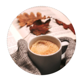 Muurcirkel wooncirkel Koffie herfst/winter  20cm