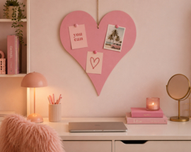 Houten hart memobord 50cm - Veel mogelijkheden