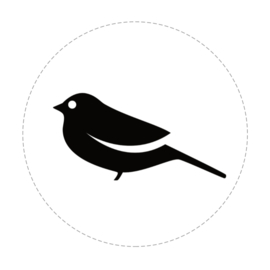 Muurcirkel wooncirkel wit met zwarte vogel