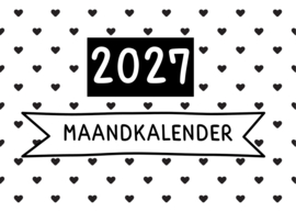 Maandkalender 2027 blauw roze – Duurzaam, stijlvol en herbruikbaar