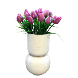 trendy witte bloempot 30cm