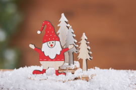 Magneten Kerstman + 3 bomen